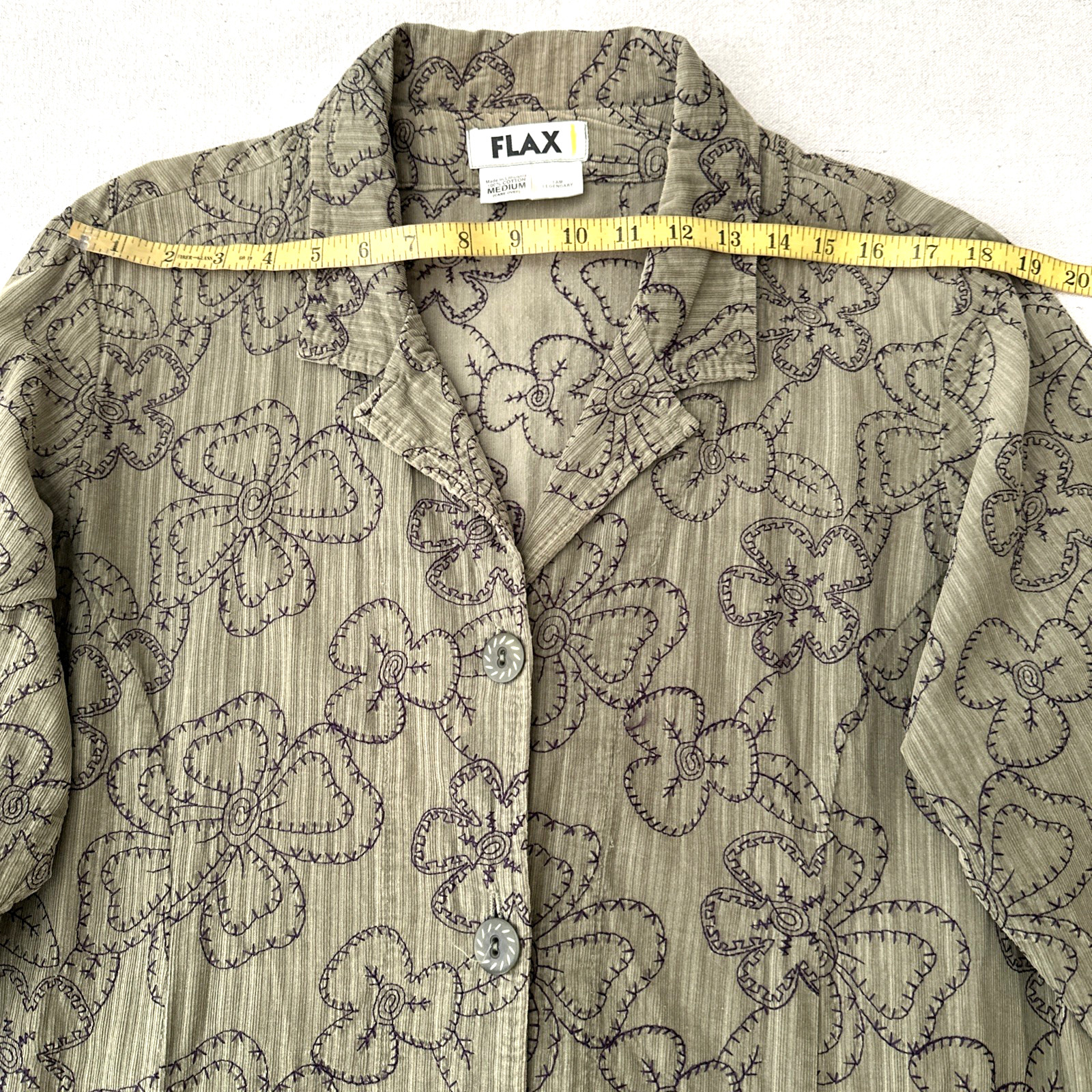 Vintage 100% Cotton Summer Coat Jacket Long Women’s Size M (#F)