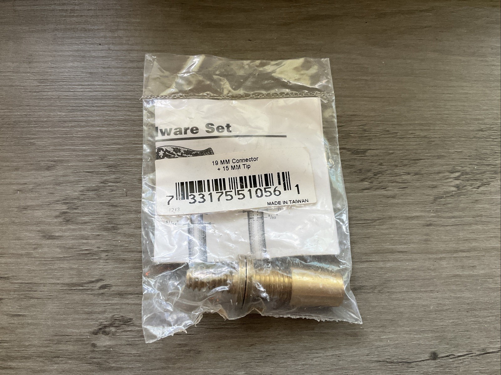 Brass Cane Foot Hardware Set 19mm Connector 15mm Tip New In Package
