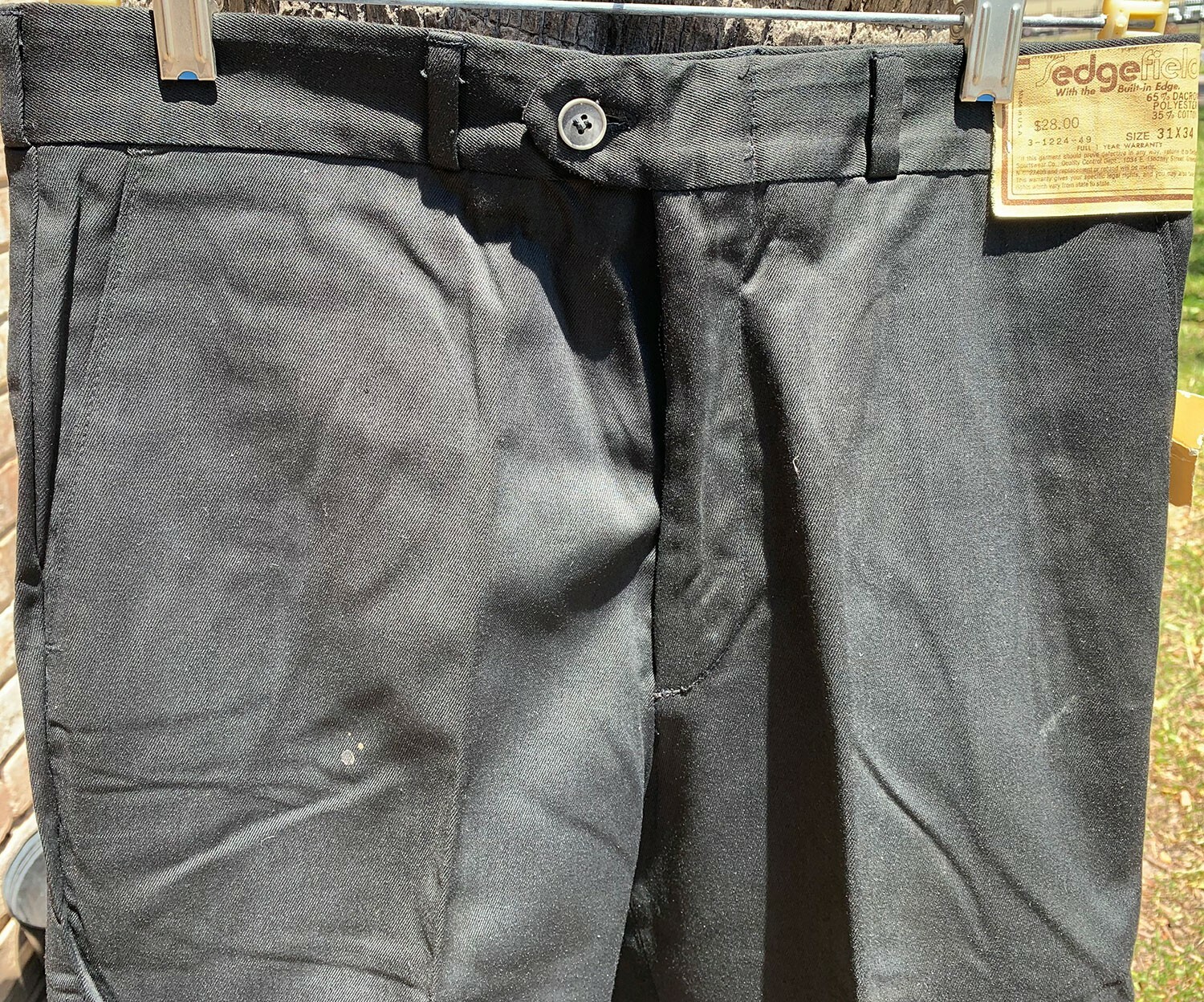 Sedgefield 1224-49 Black 70s Vintage Polyester / Cotton Boot Cut Pants