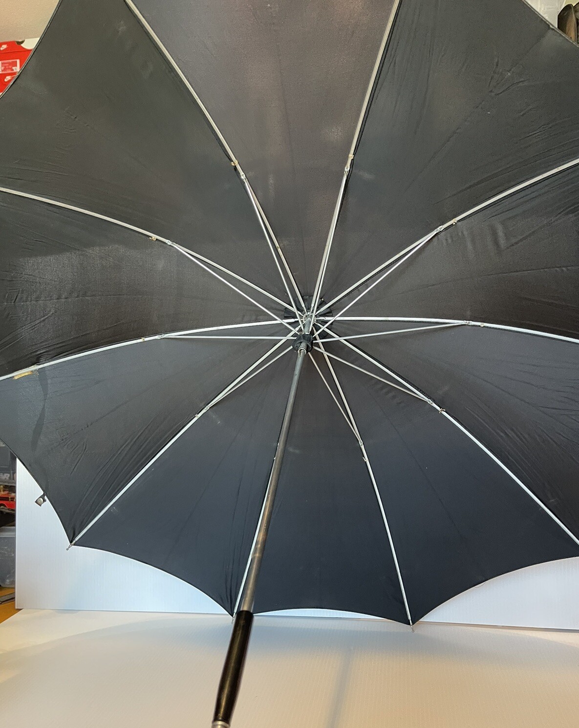 Vintage Antique Metal Black Umbrella Camel Handle “Rare” 30 1/2” Long