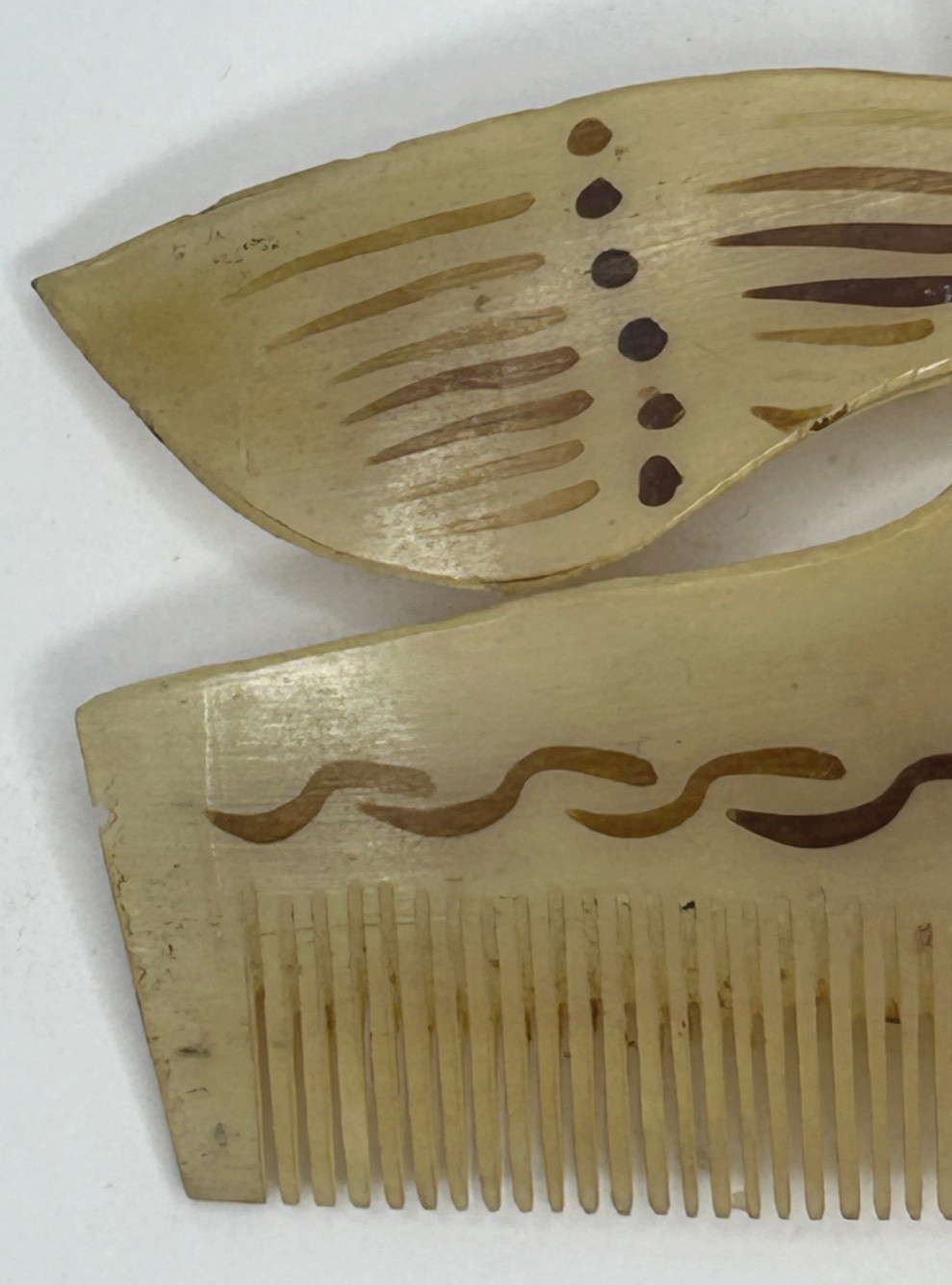 Antique 1800’s Carved Victorian Fine Hair Comb Peacock Antique