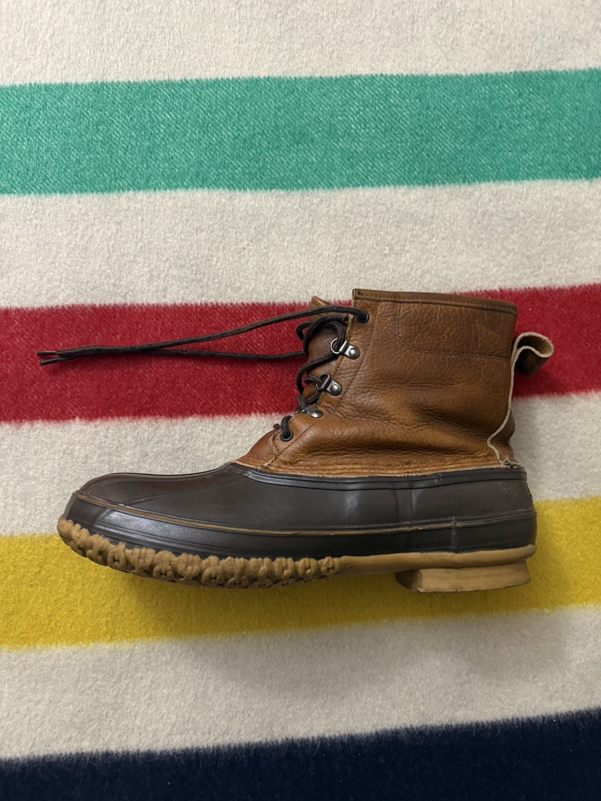 Vintage 70s 80s LL Bean Sherpa Duck Boots 8” Inch Brown Size 13 Made In USA 🇺🇸