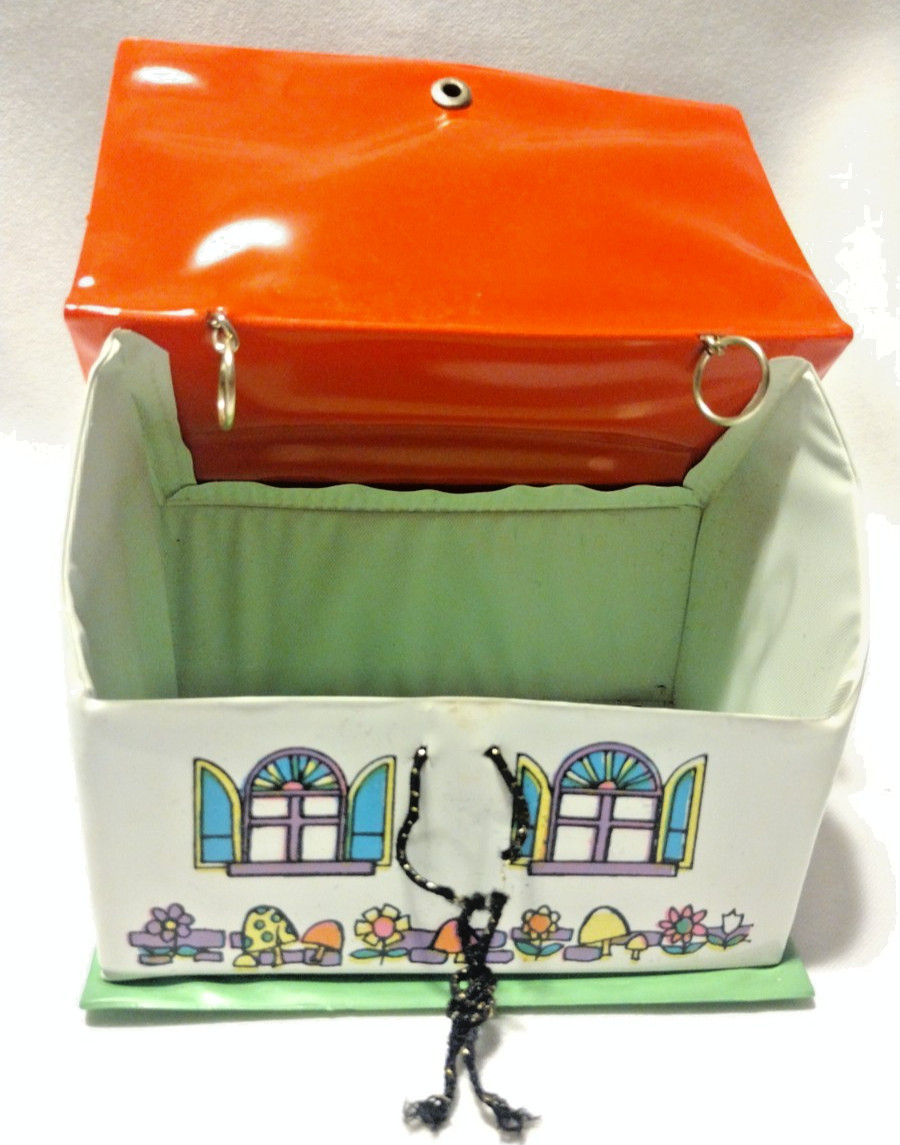 Cutest Vintage Groovy Flower Power Mushroom Mini House Purse Hippie Mod GoGo B2
