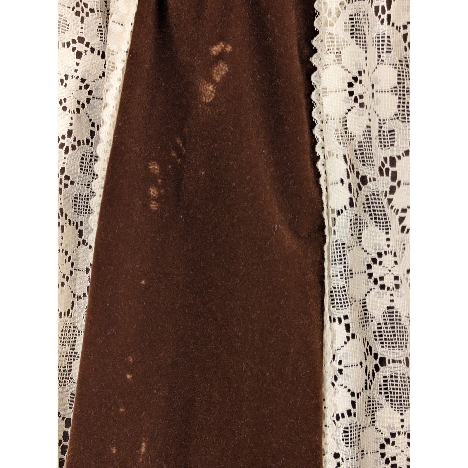 Carefree Fashions Scottsdale Vintage 70s Lace Top Velvet Skirt Set Womens L