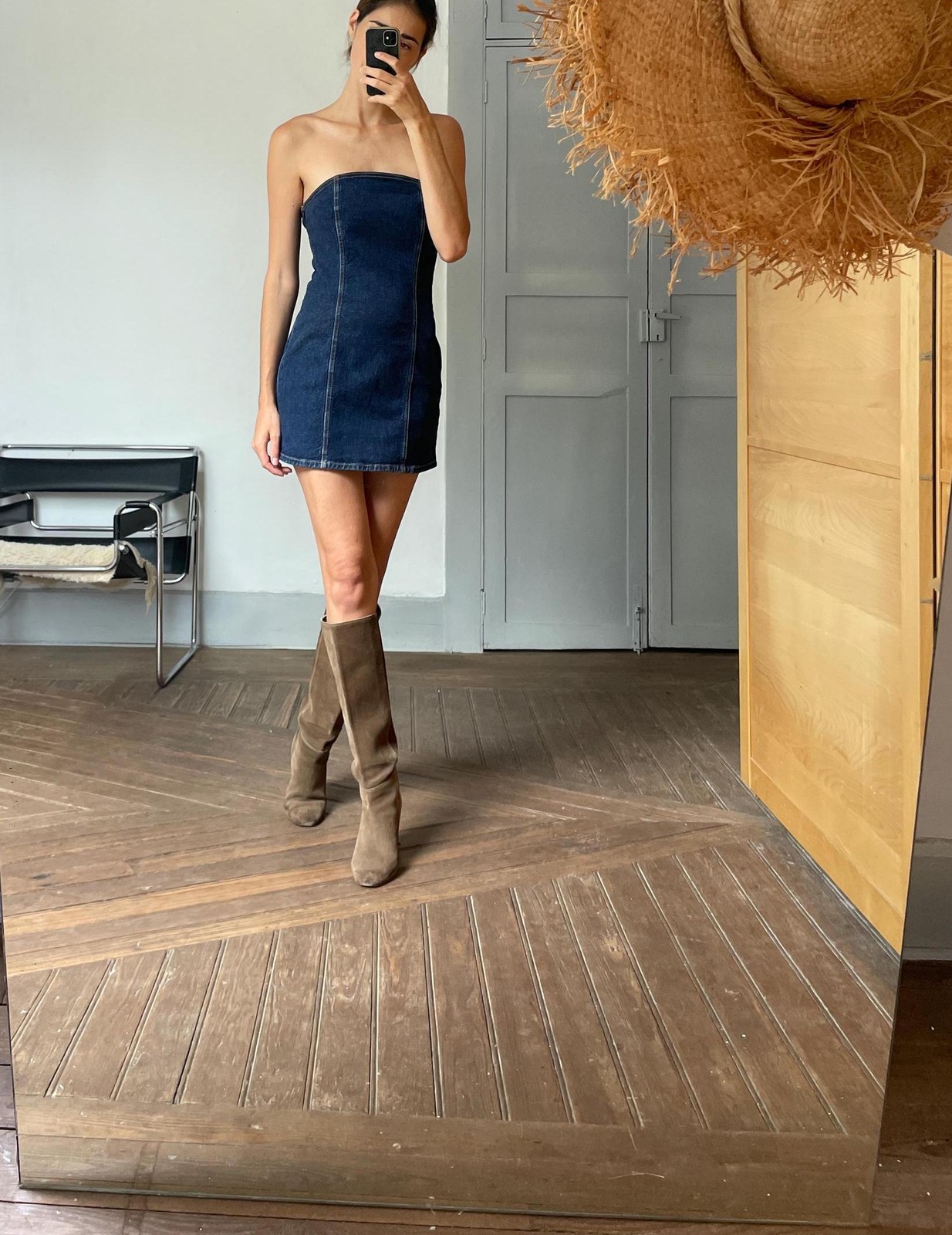 Vintage FIORUCCI denim bodycon dress, Sexy strapless branded summer dress, Y2k s