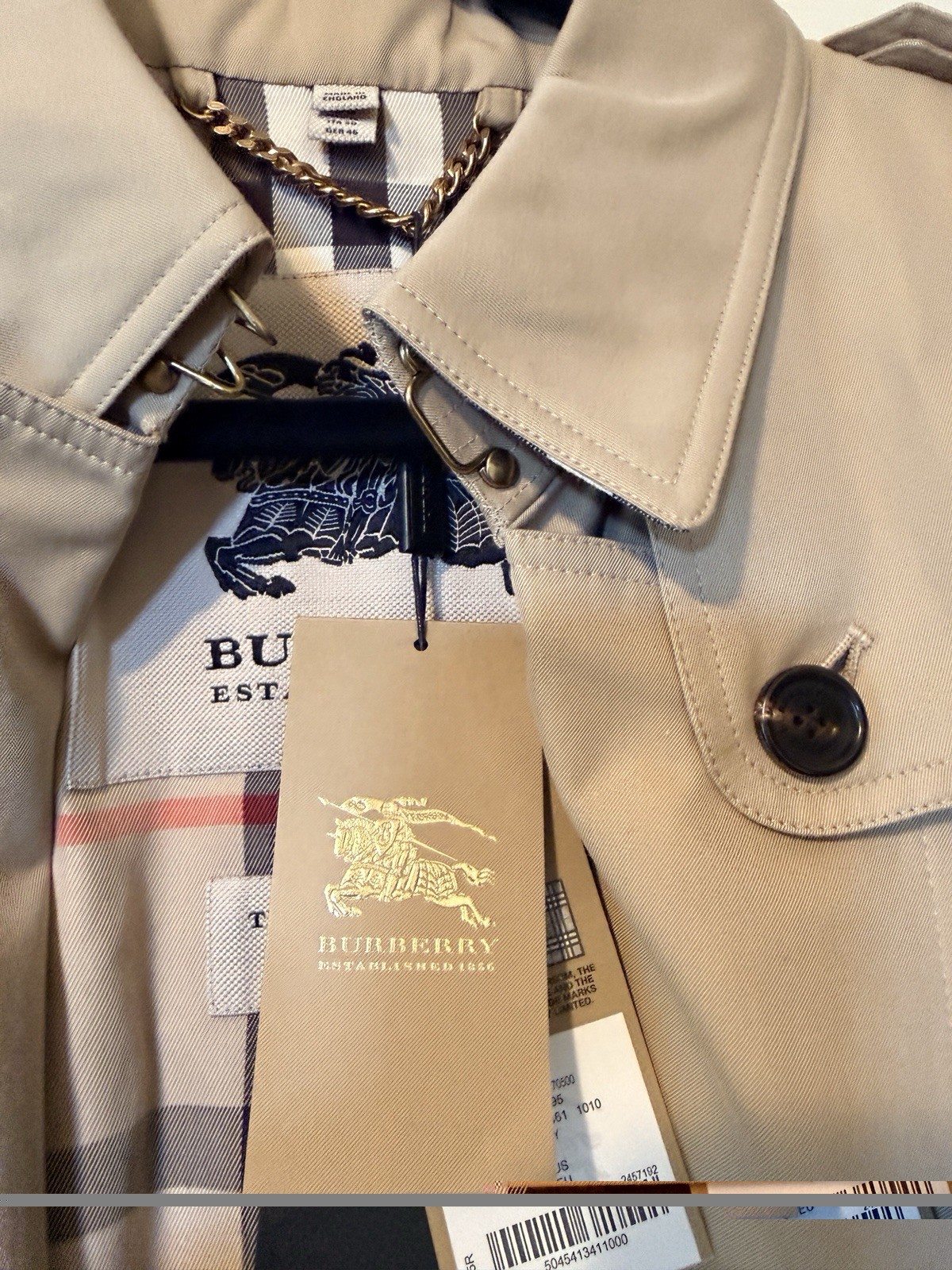 Burberry Kensington Heritage Trench Coat Honey US 16 EU 50 Made in England NWT