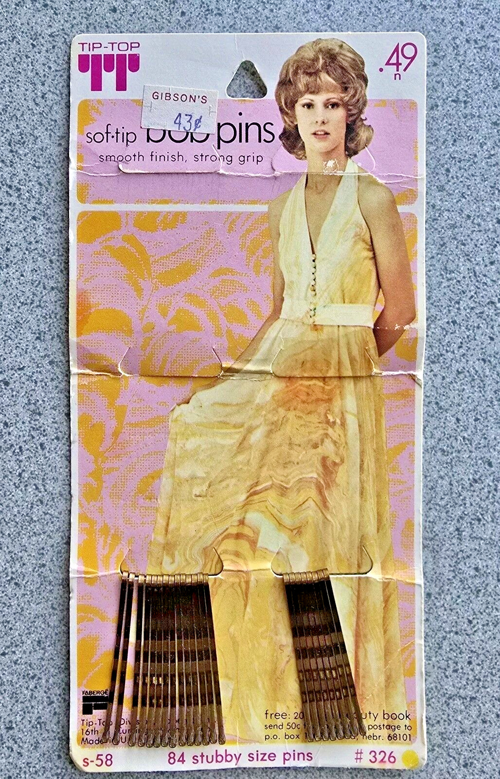 Tip-top Sof-tip Bob Pins Original Packaging Smooth Finish Strong Grip VTG 1950s