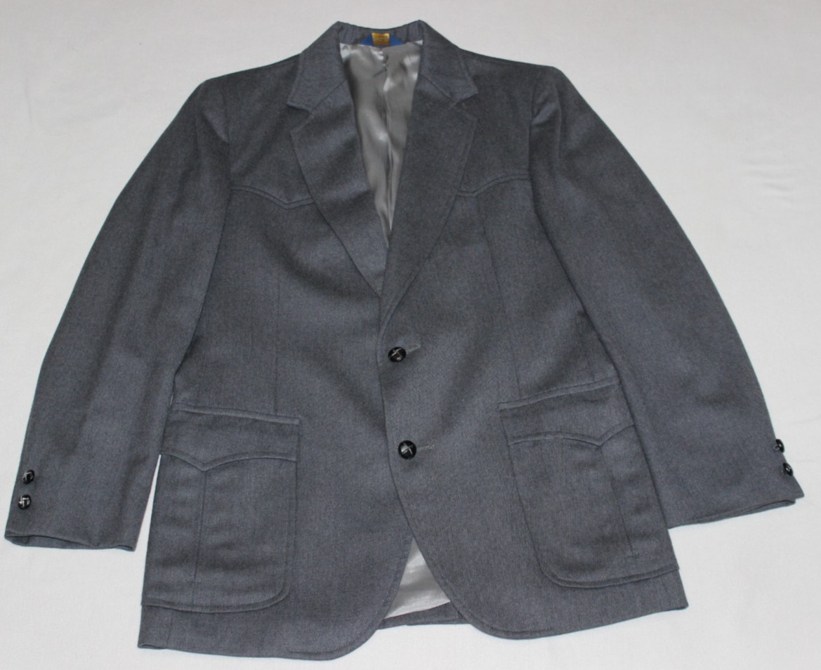 Pendleton Sports Coat Jacket Blazer Men’s Size 40 Gray Made in USA 100% Wool VTG