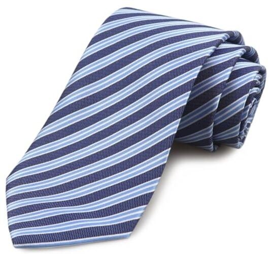 3.15″(8cm) Fashion Striped Ties Mens Plaid Flower Necktie One Size Navy & Blue