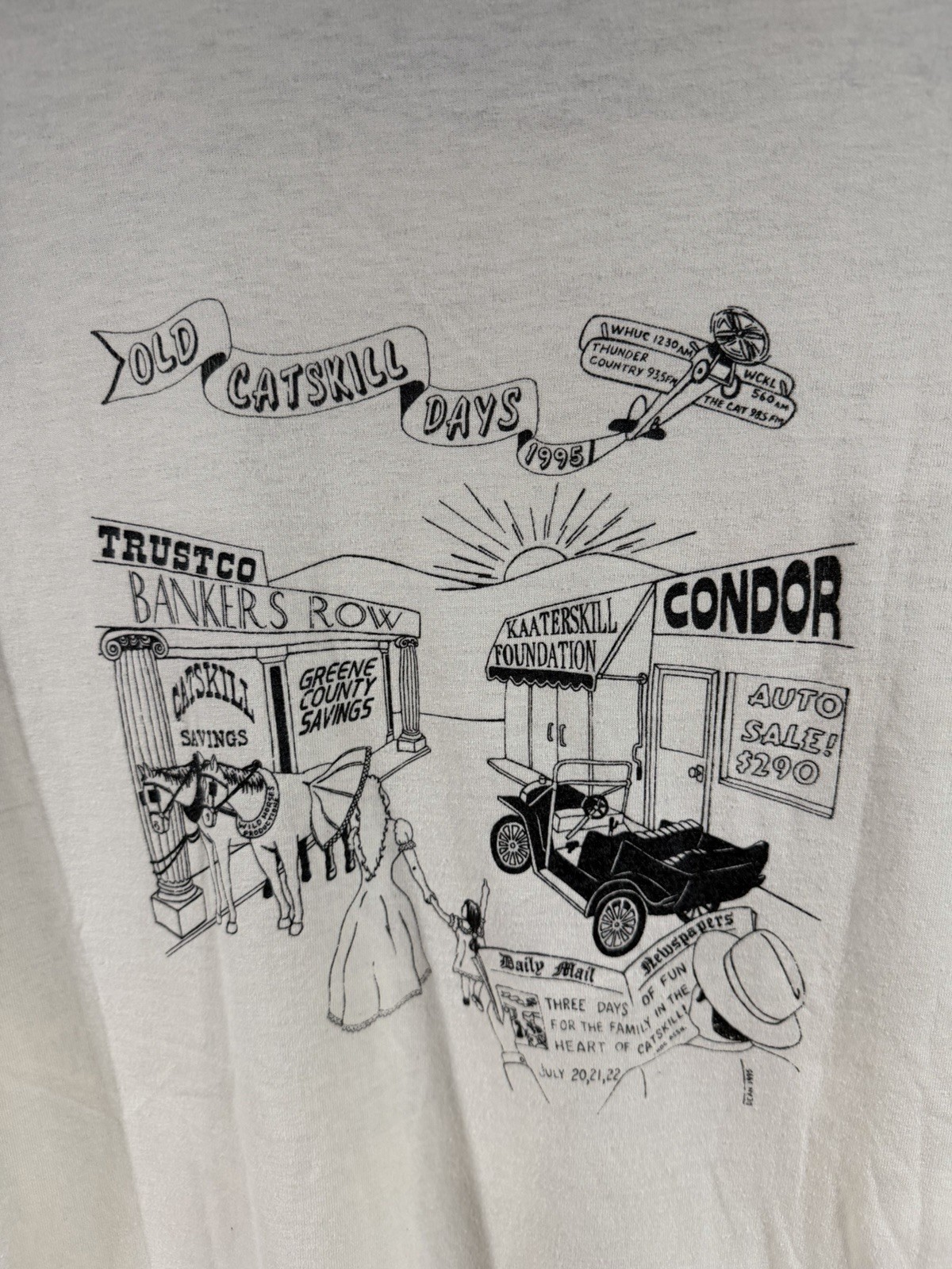 1995 Vintage New York Catskill Grunge Punk Single Stitch Tee L