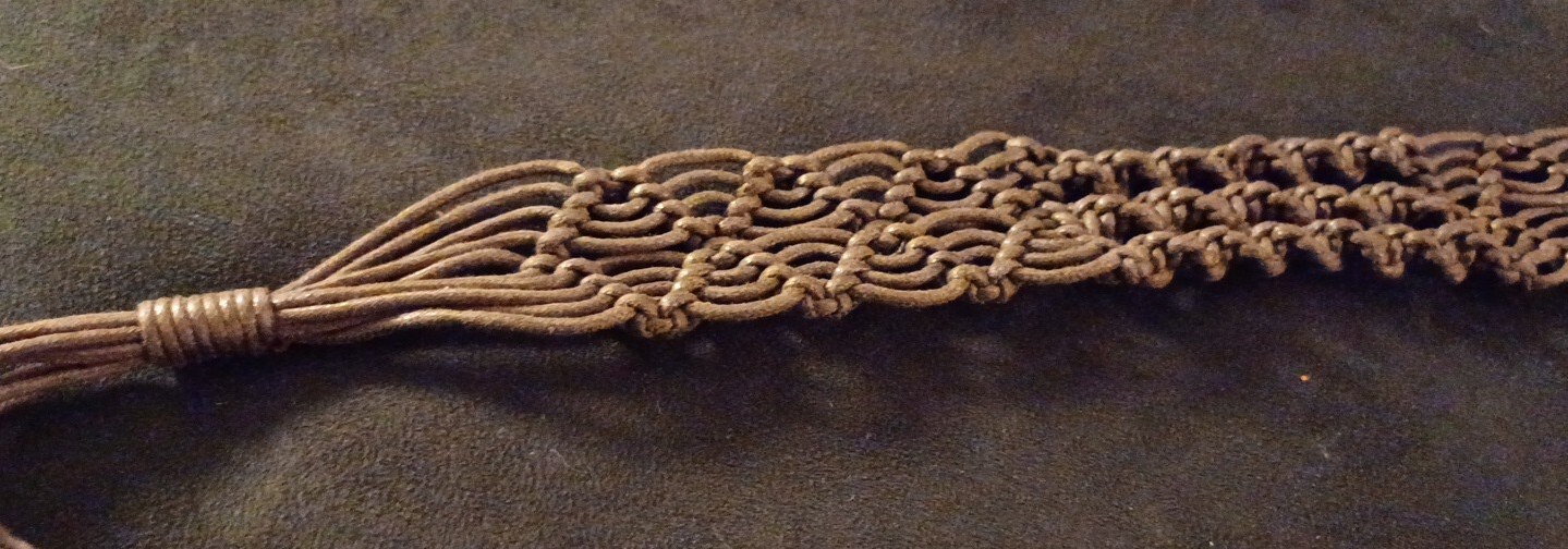 VTG Brown Woven Multi-textured Hippie Boho Braided Belt Wooden Beads 54″ Long