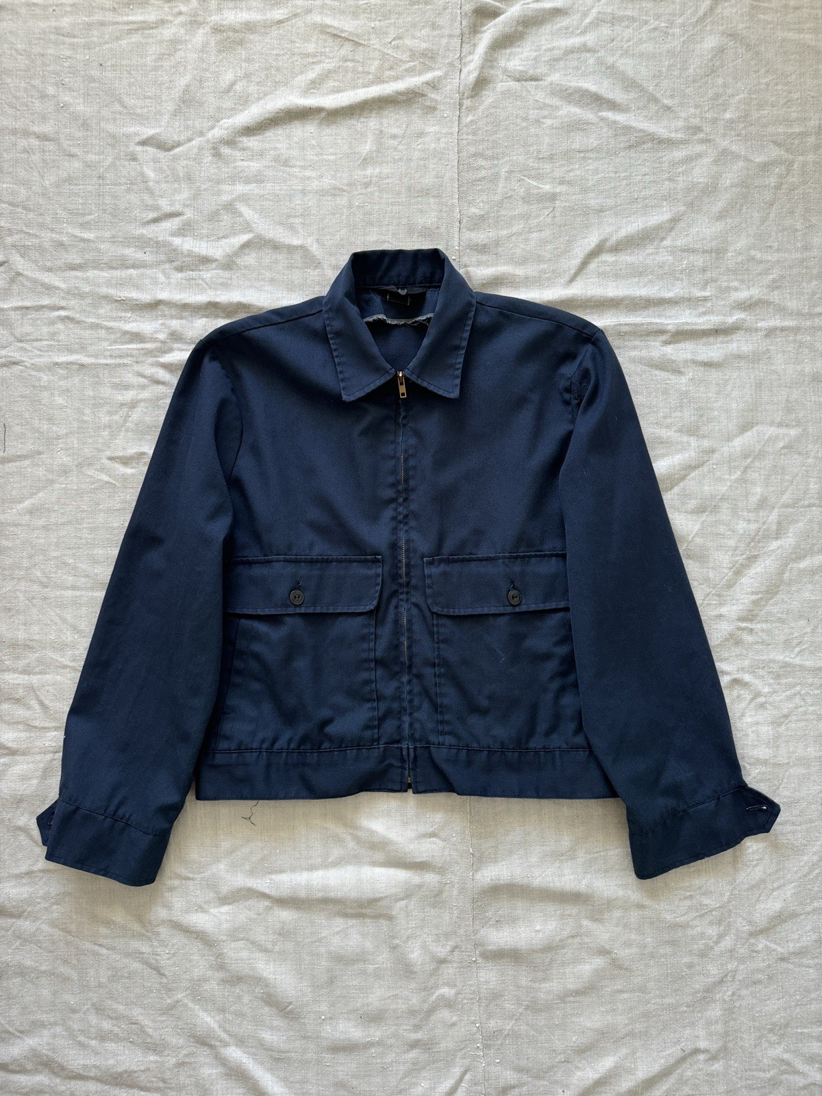 70s vintage Toppmaster light worn mechanics cropped work jacket M-L made in USA