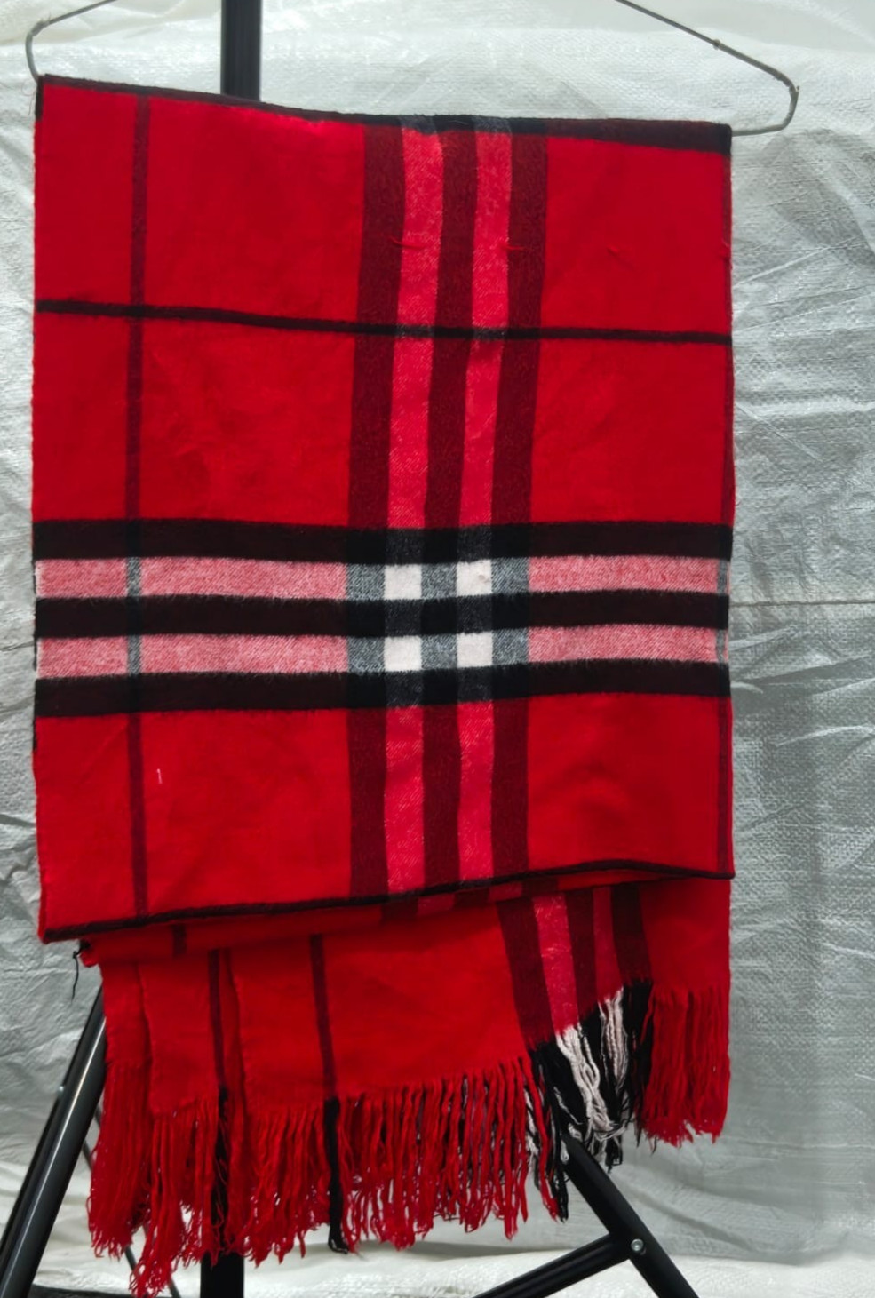 Burberry London Scarf Classic Check Shawl Wrap Vintage Plaid Made In Scotland