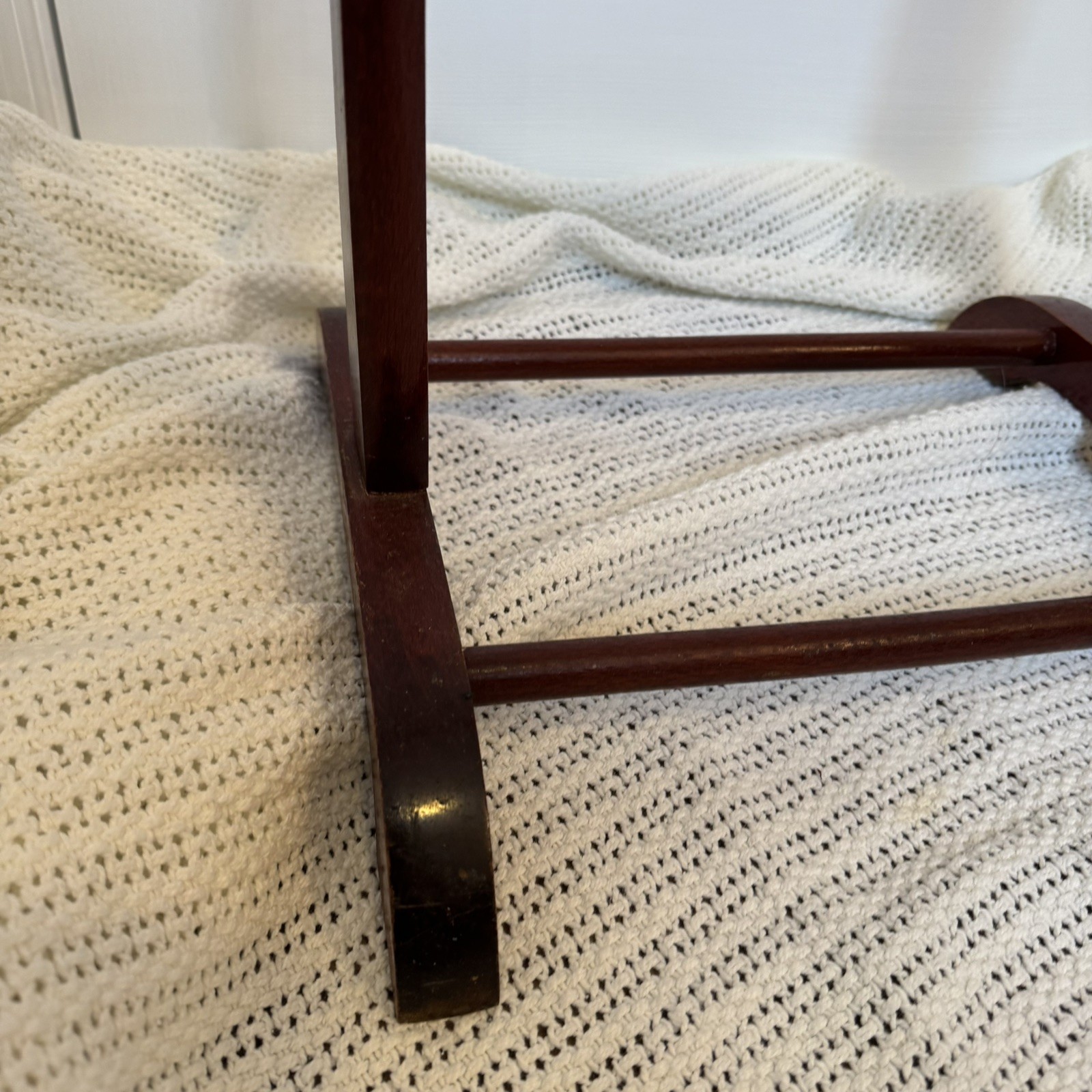 Vintage SPQR Made in Italy Wood Valet Butler Stand Cufflink Tray w/ Casters Rare