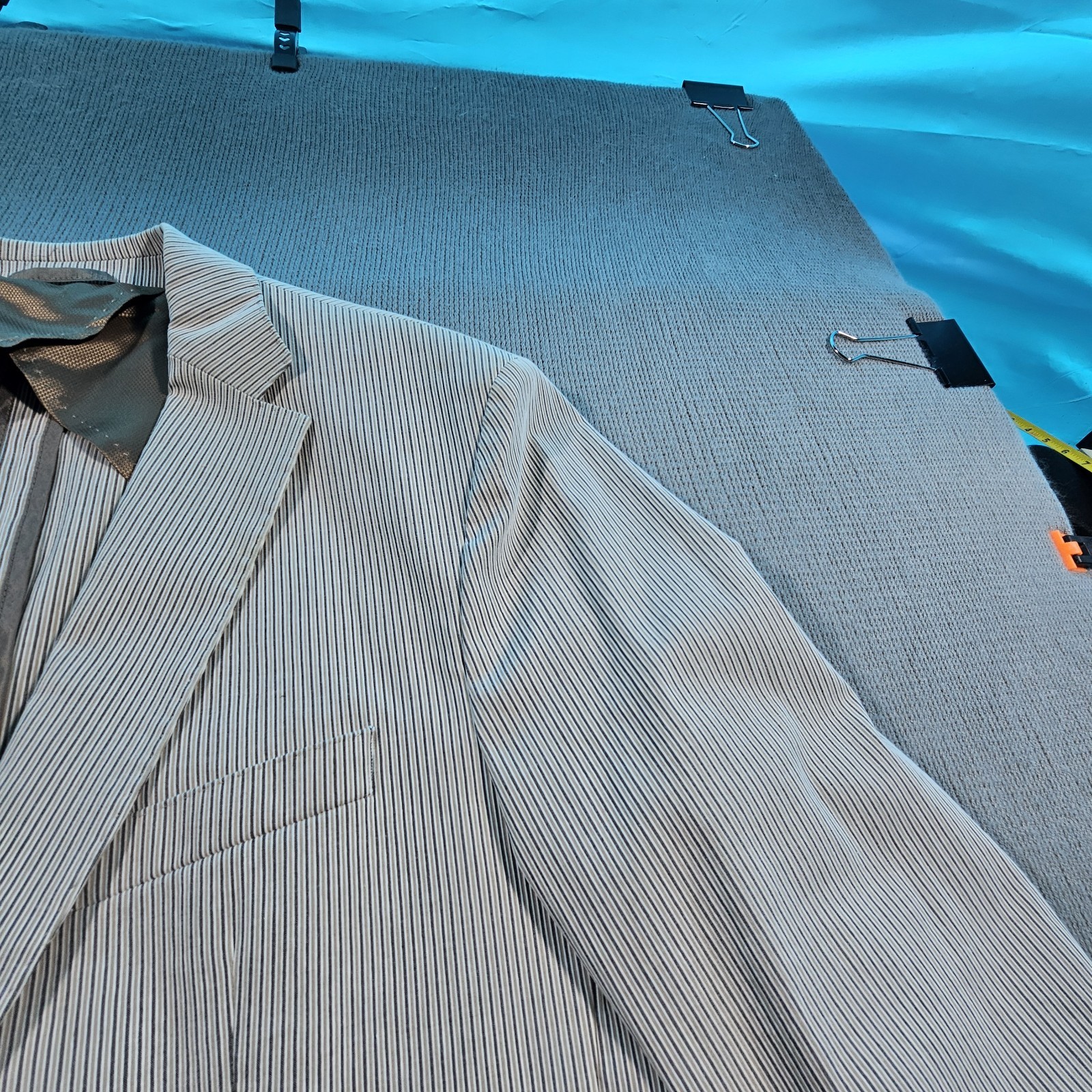 Hugo Boss Seersucker Pinstripe Sports Blazer US 40 Designer Luxury Men’s VTG