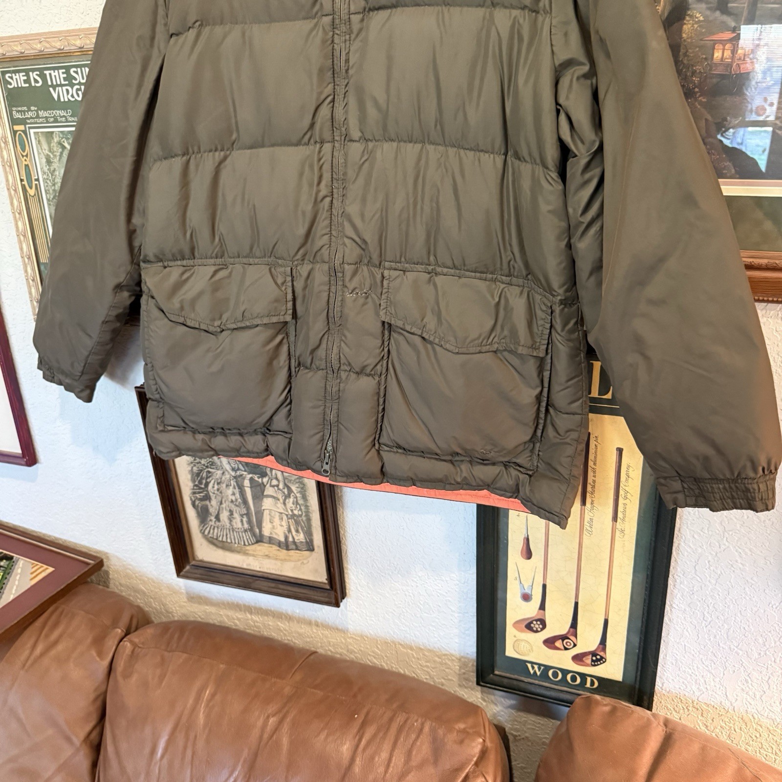 Vintage 60s Sears Work’n Leisure Reversible Prime Goose Down Hunting Jacket Lrg
