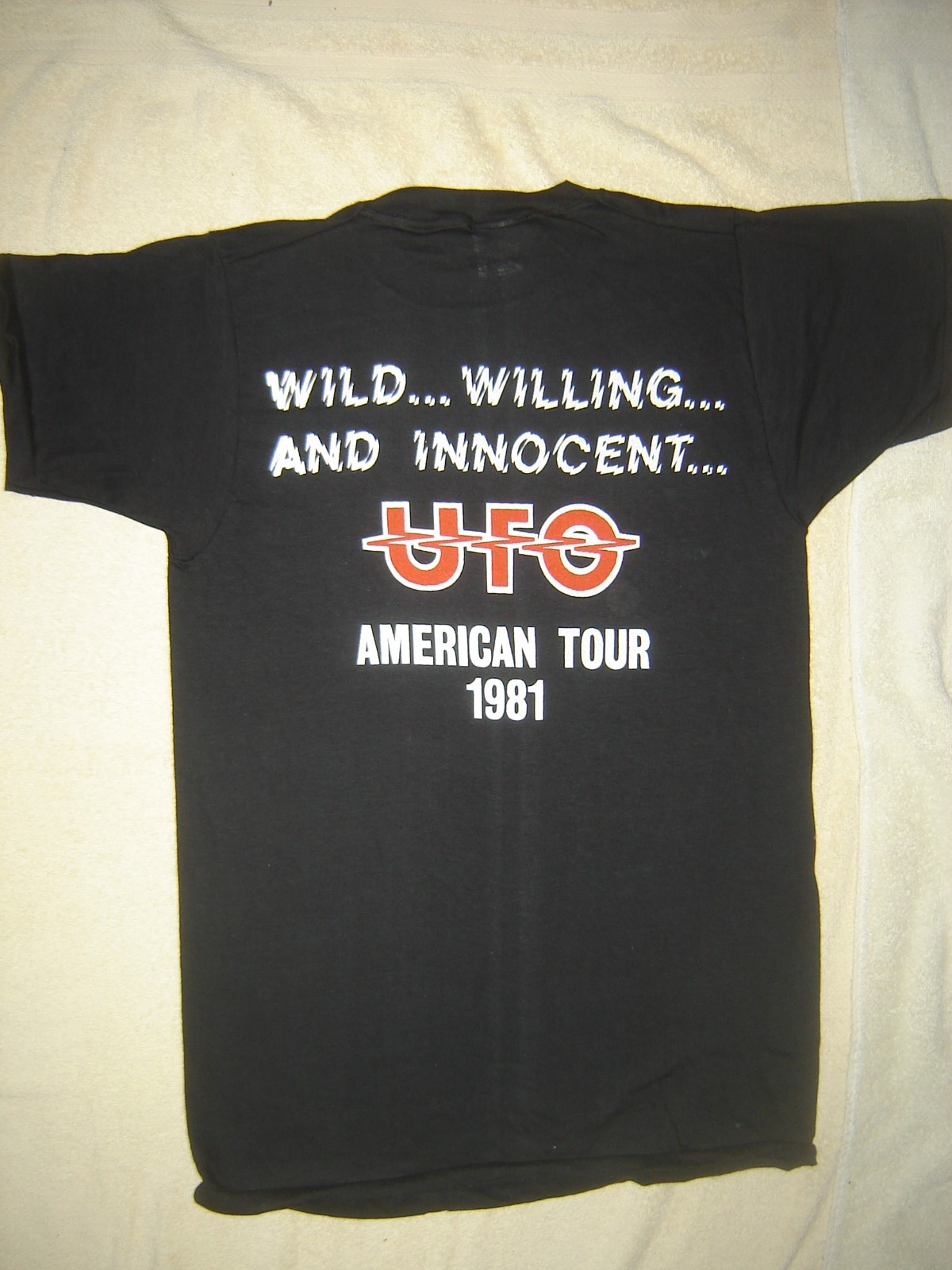 VINTAGE CONCERT T-SHIRT UFO 81 NEVER WORN NEVER WASHED WILD WILLING AND INNOCENT
