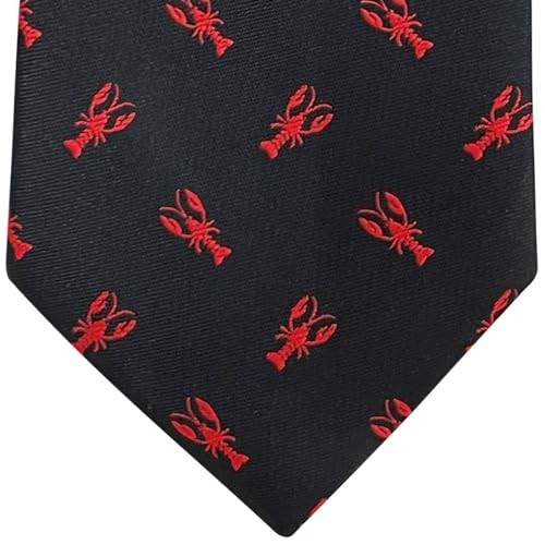 Animal Pattern Ties | Neckties for Men | Microfiber 3.15″ Lobster – Black