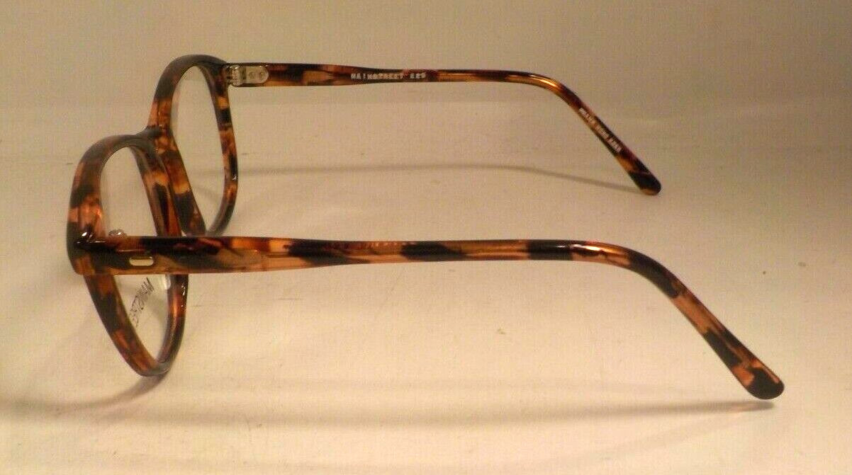 Vintage MAINSTREET 229 Black Amber 48/20 Eyeglass Frame New/Old Stock #302