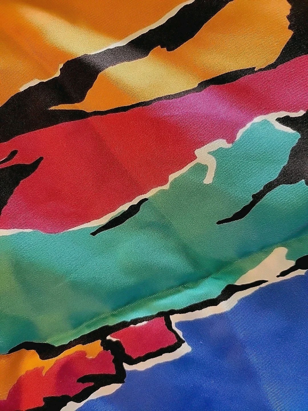 VTG 60s 70s ́ Abstract “Stonehenge” Silk Twill Quality Scarf, English Heritage