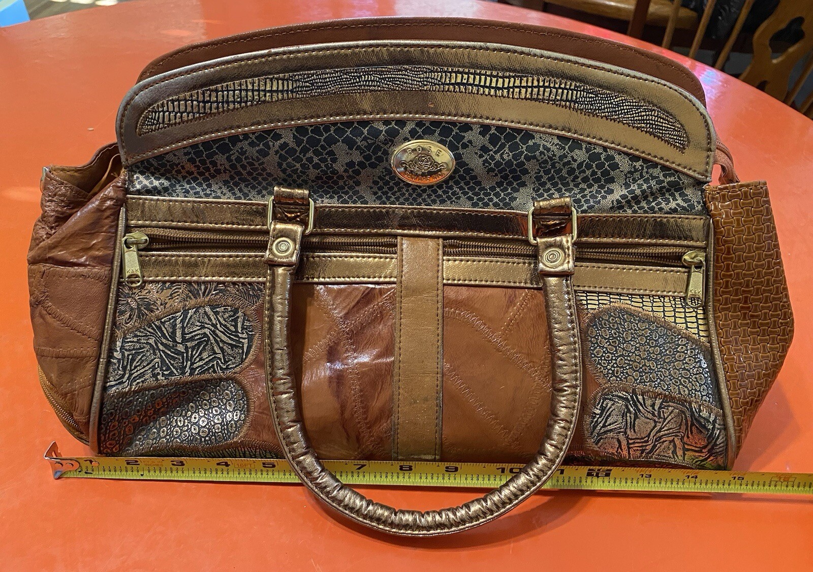 Vintage Sam Dae Rose Leather Purse/Handbag. New Old Stock. Korea. READ!