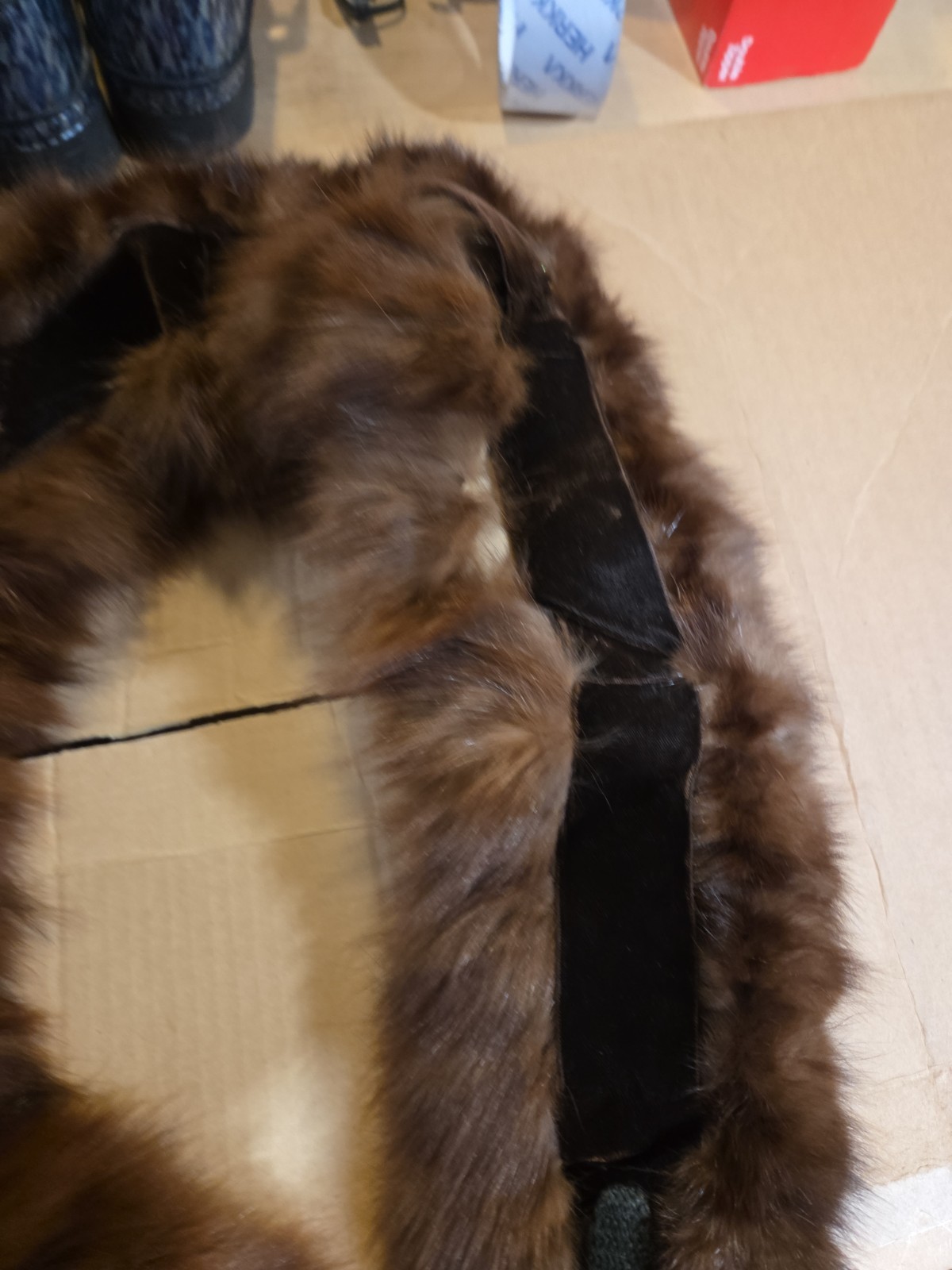 Vintage 41″ Original Fur Collar Shawl Stole Scarf