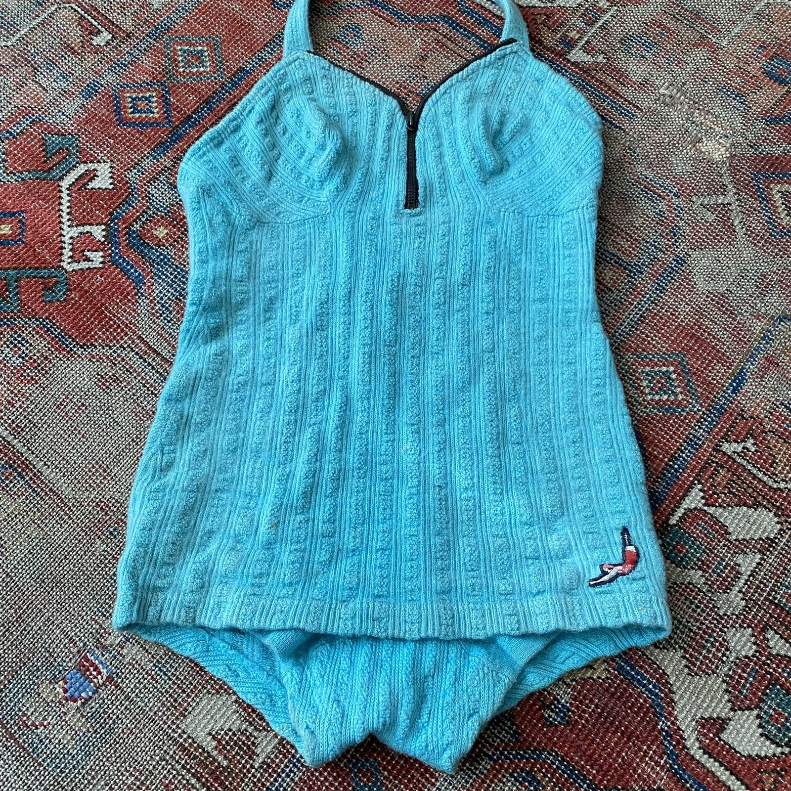 Vintage 1930s Jantzen Wool Swimsuit Bathing Suit Deco Mint Green w/Box Portland