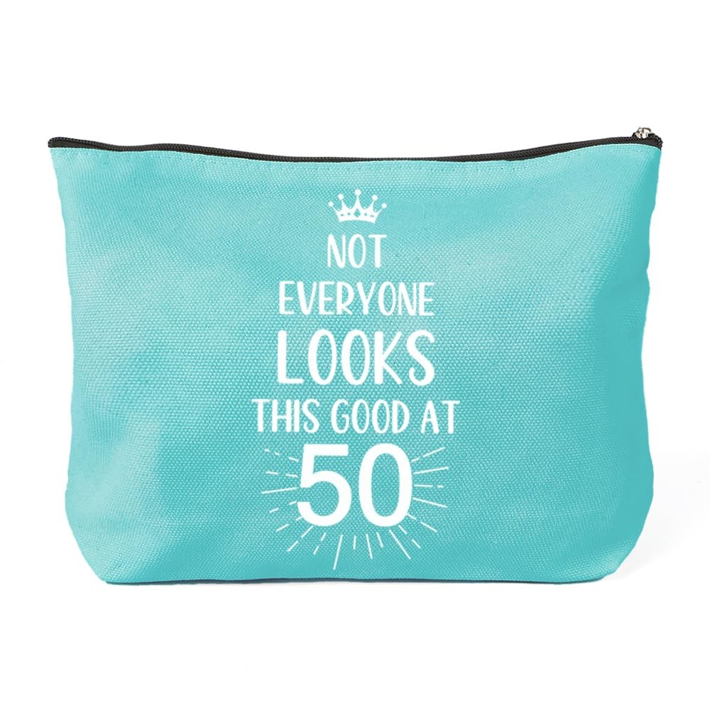 XiuSpark 50th Birthday Gifts for Women,Presents 23*18*5cm, Sky Blue 50