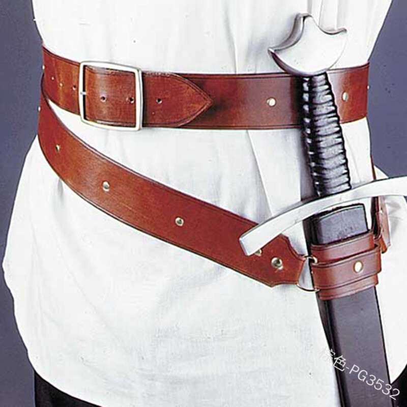 Belt Sword Set Rivet Medieval Men Viking Warrior Cover Swordsman Larp Cosplay