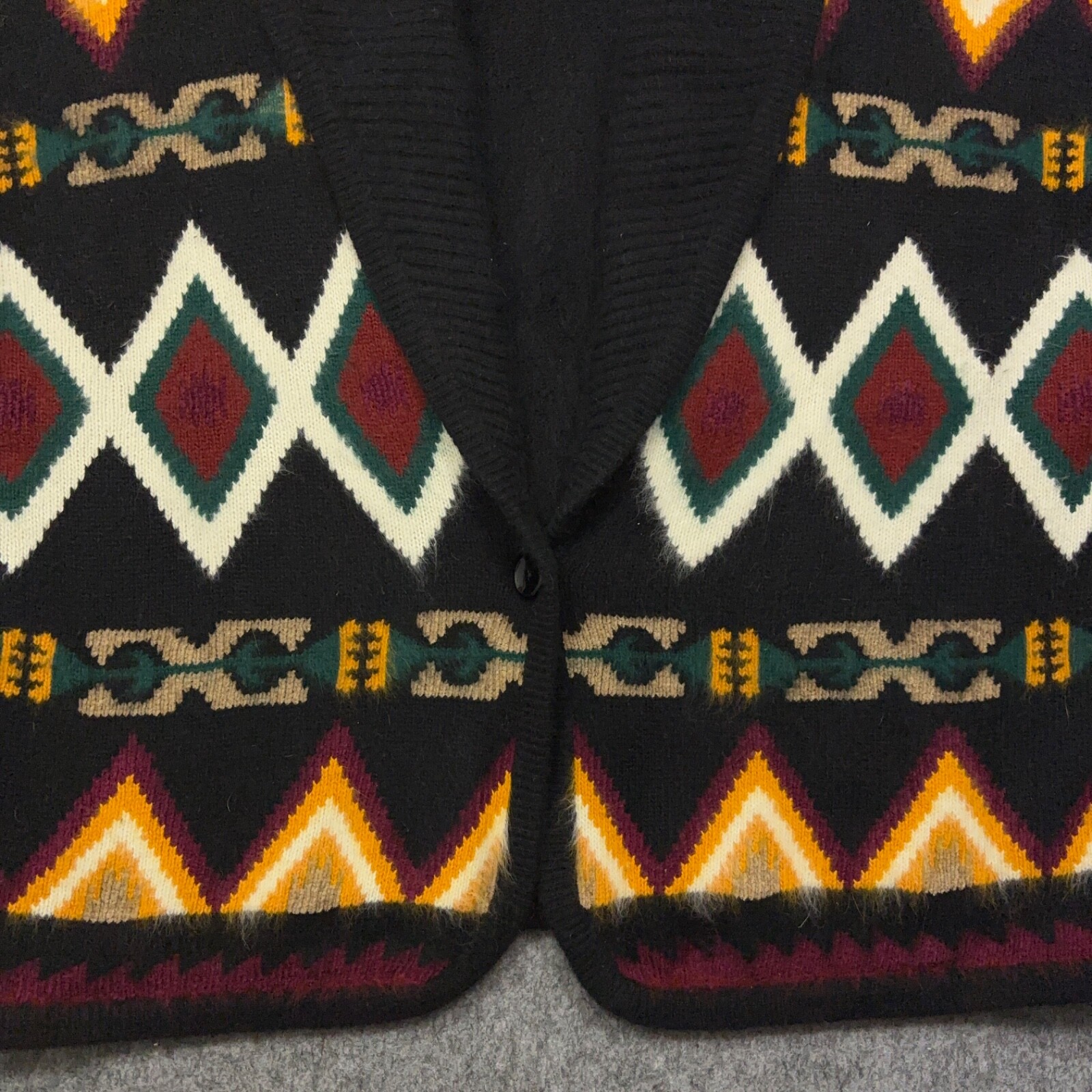 Vintage Rafaella Cardigan Sweater Women’s 3XL Angora/Lambswool Blend Aztec Print