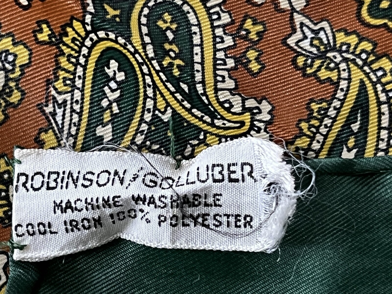 vintage Robinson and Golluber 25 in. square multicolor paisley scarf