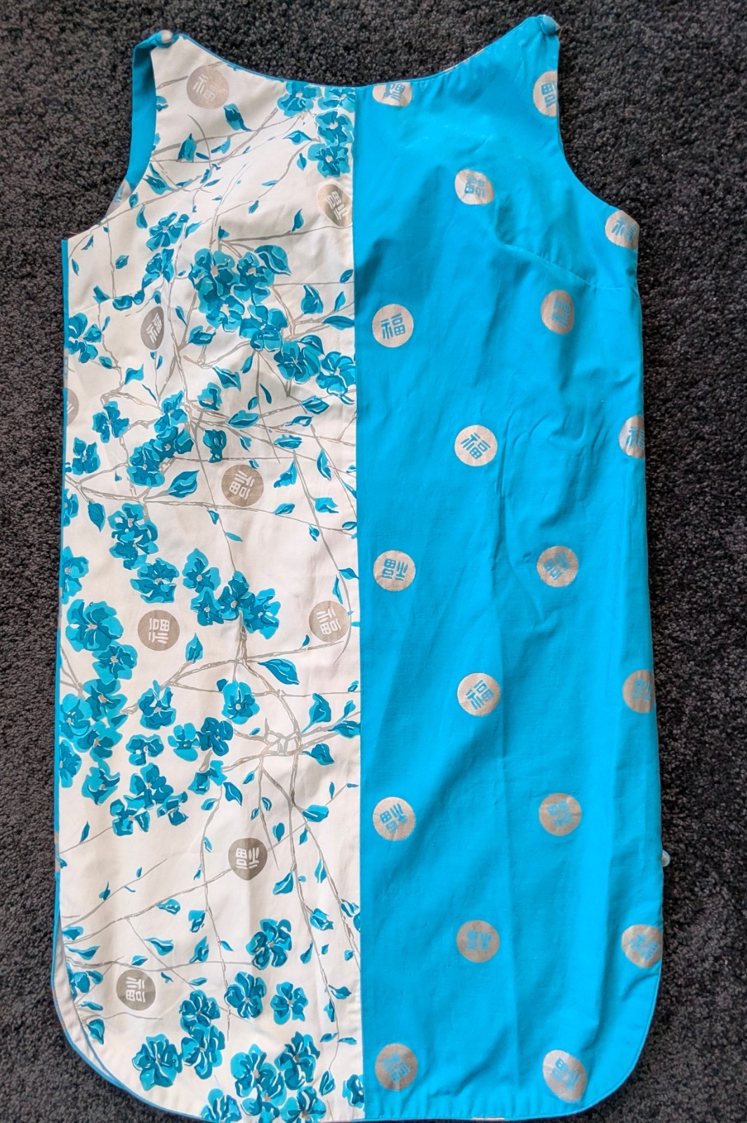 1960s Alfred Shaheen Hawaiian Floral Block Print Sun Dress Tiki Resort VTG Sz L