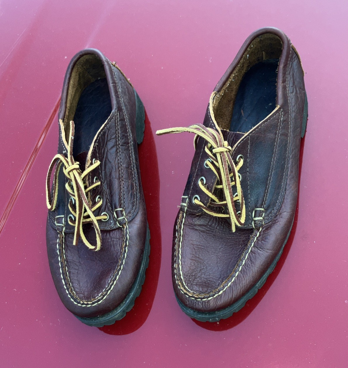 Brooklyn Boot Company Made In USA Vibram Gumlite Real Leather Shoes Vintage