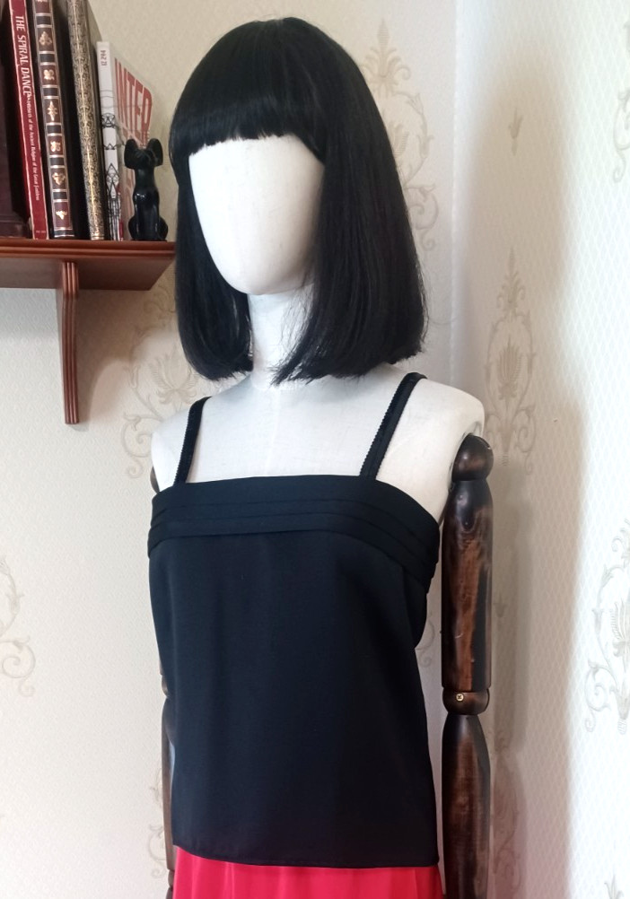 Vintage 1980s/90s Pretense Black Satiny Sequined Coquette Whimsigoth Evening Top