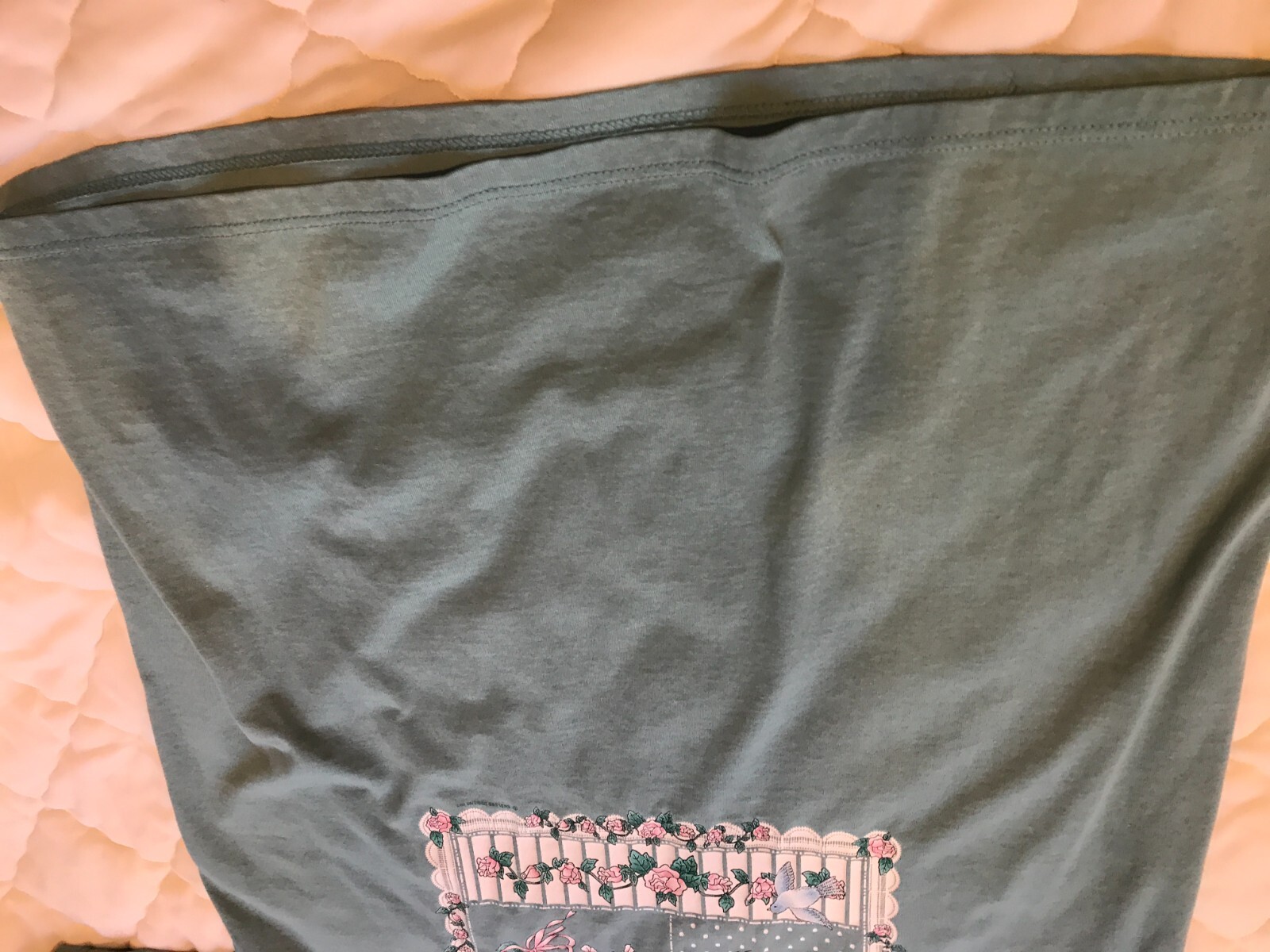Vintage Women’s JERZEES t-shirt Large Birds/Butterflies/Roses Nature Made in USA