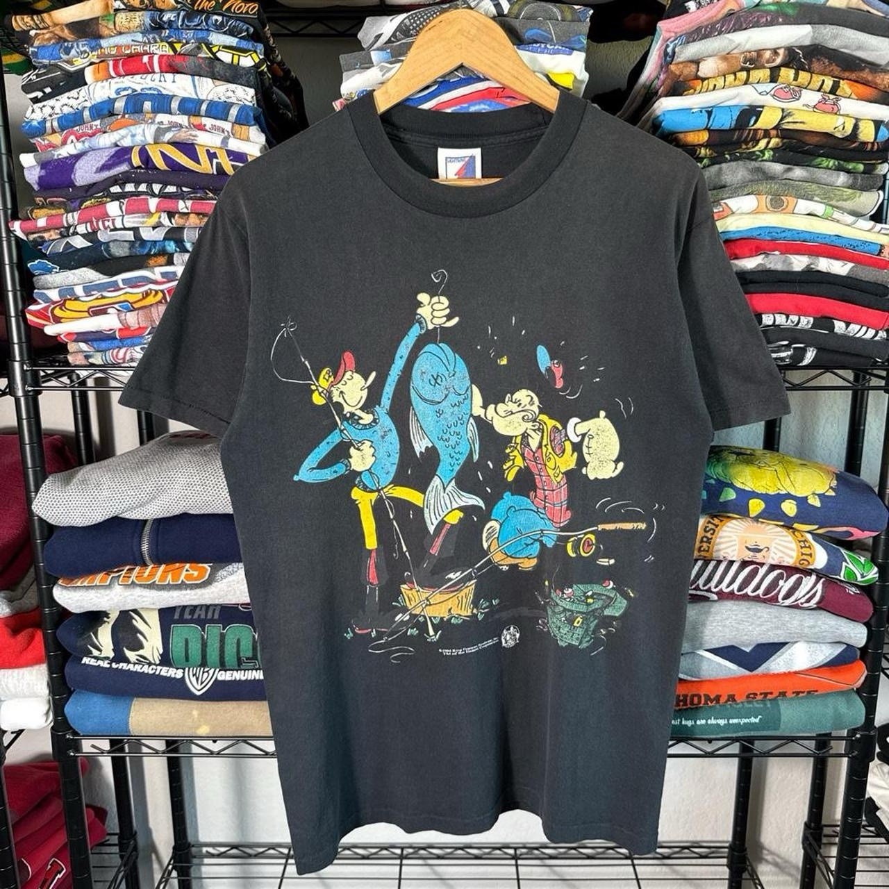 Vintage 90s Bolt Graphics Popeyes the Sailor Cartoon Style Single Stitch T-Shirt