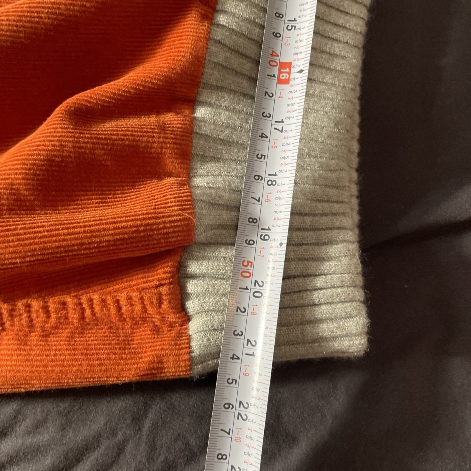 Luis Trenker Corduroy Utility Skirt Orange Leather Detail Pockets Sweater Hem