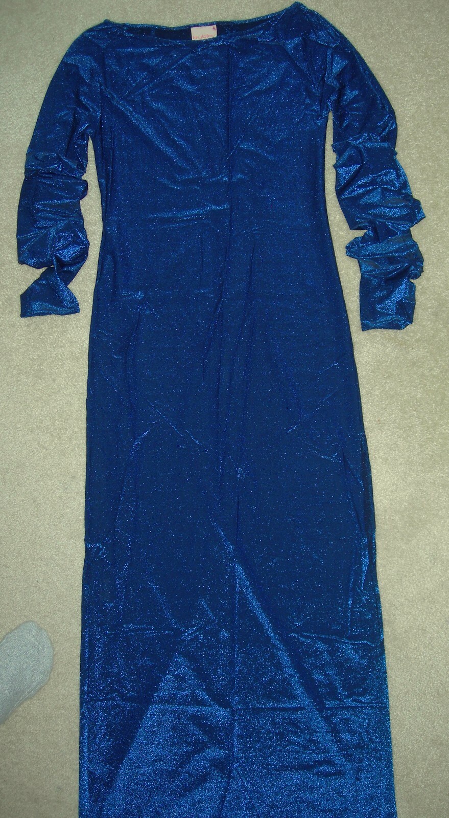 Vintage BYBLOS Blue Metallic Glittery Knit Cocktail Gown Dress XS IT 38 GLAM!