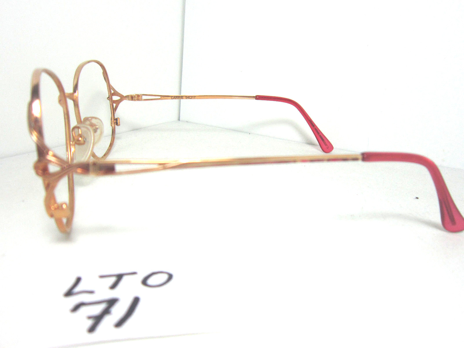 Vtg 80s Unmarked Sun Eyeglass Frame Gold Rose Womens (LTO-71)