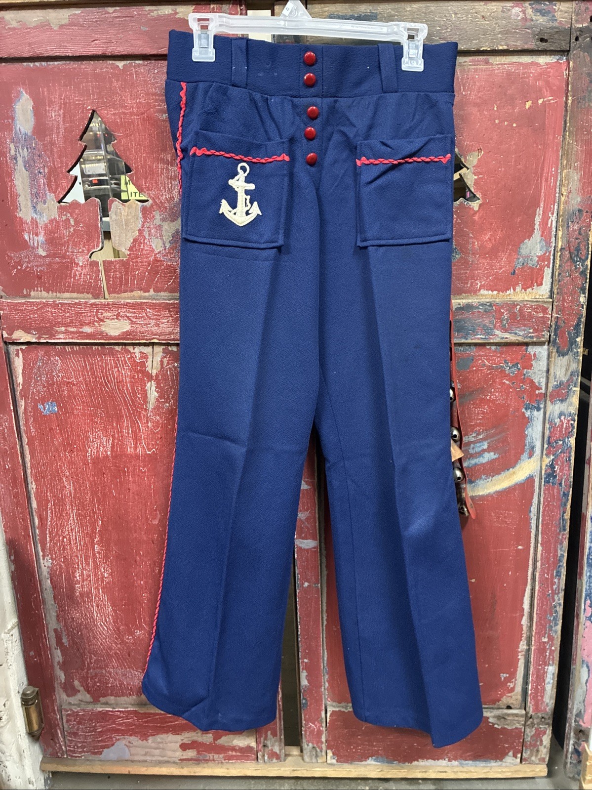 Vintage Junior’s by Vassar 1970s Sailor Anchor Bell-Bottoms Pants Union Made US