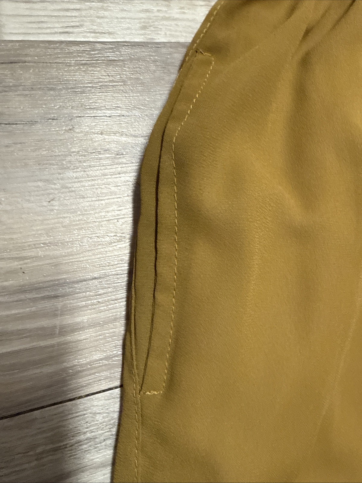 Vtg La Fille Top And Bottom Set Brown Sheer Pant Suit Lined Swoop Neck Nice