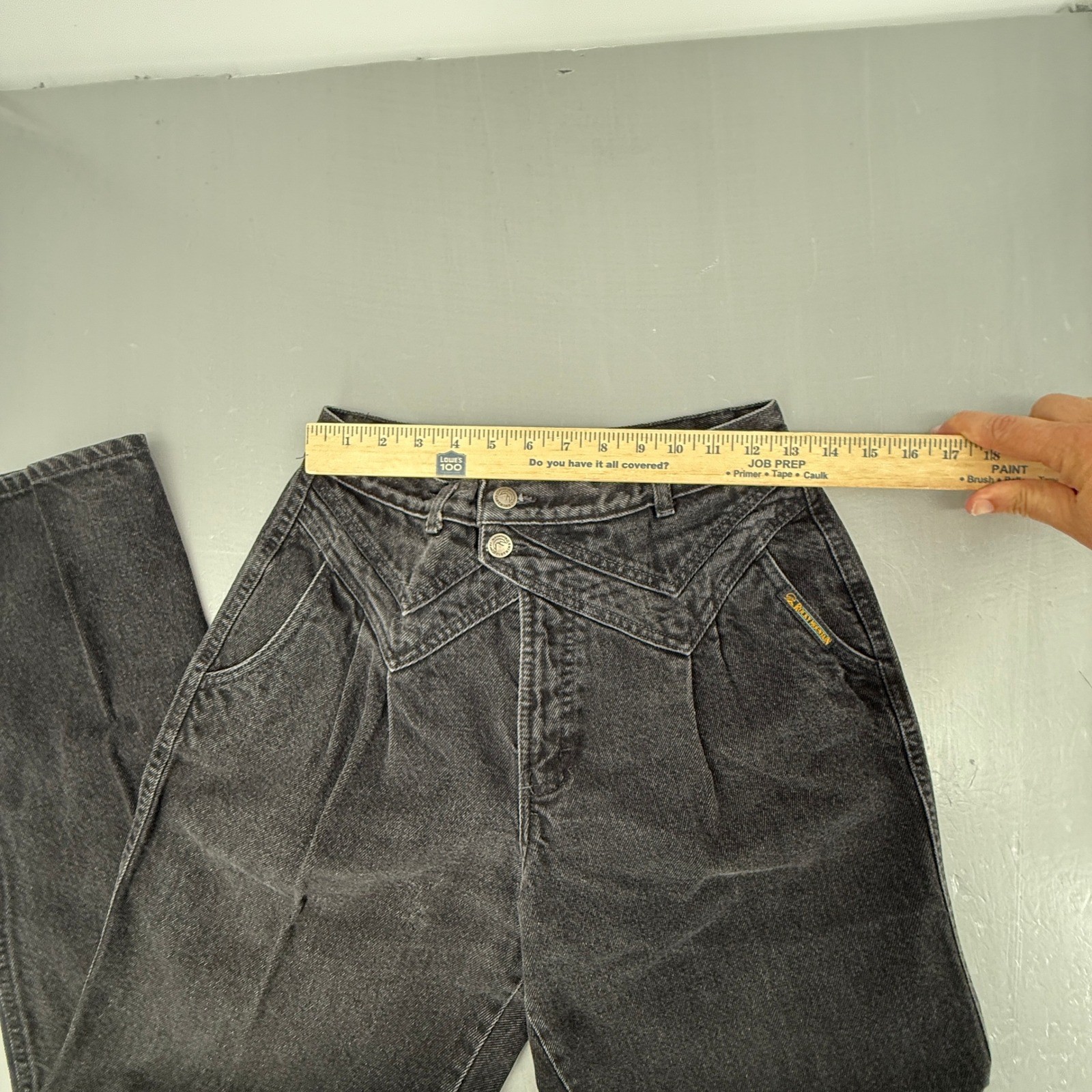 Rocky Mountain Vintage Western Jeans Black High Waist Pleated Crossover 30/11