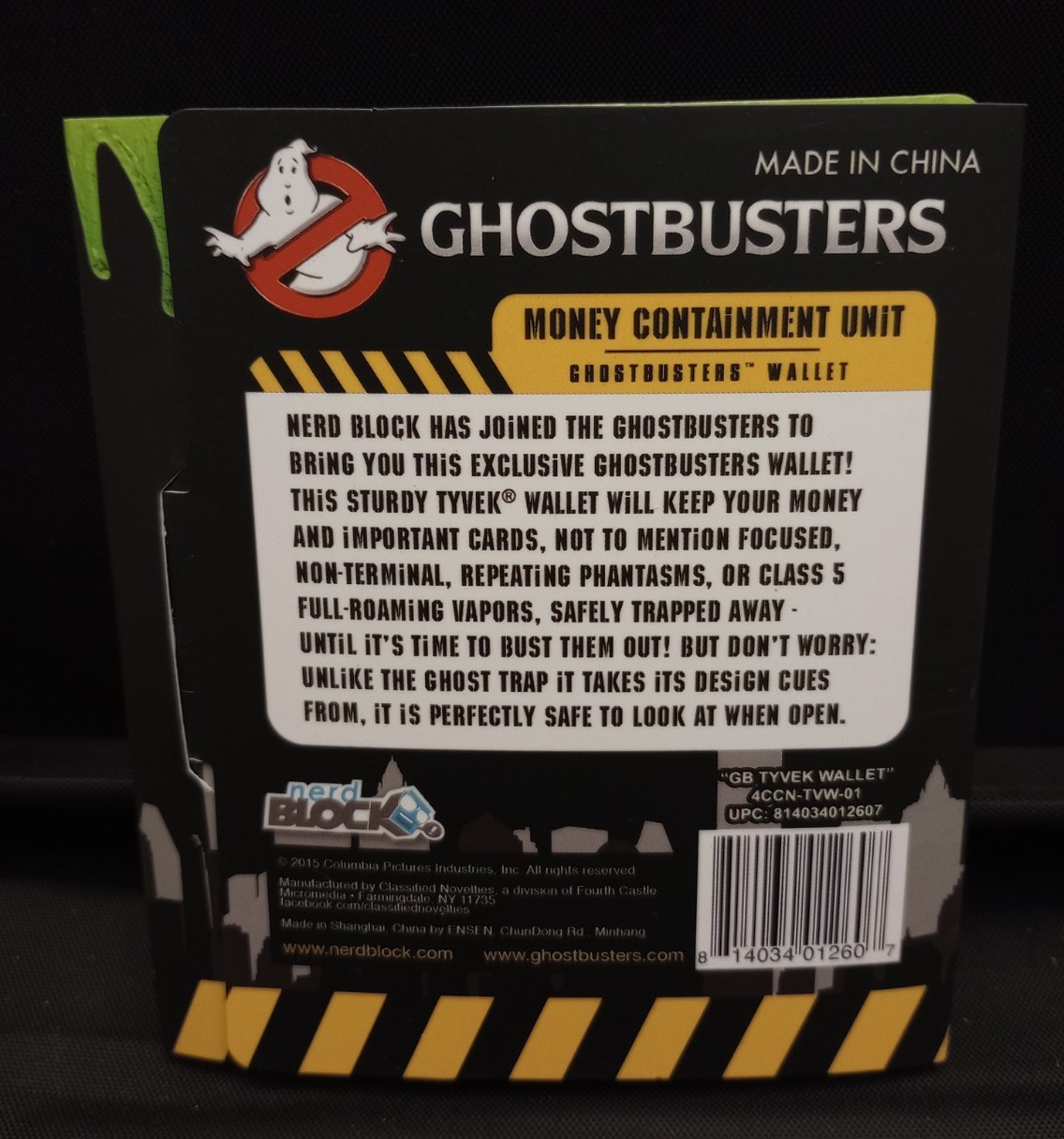 Ghostbusters Wallet Money Containment Unit Nerd Block Subscribtion Box 1980s