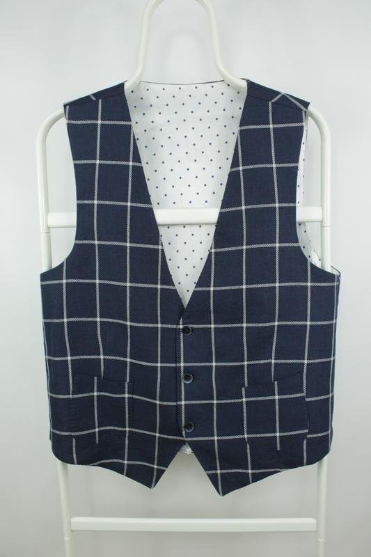 Men Corneliani Vest Navy Lino/Cotton/Silk Blend