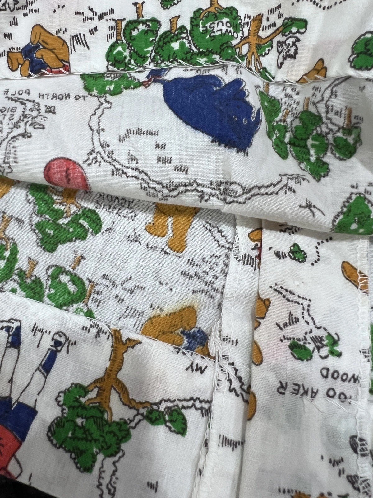 Vintage Winnie the Pooh Bear Dress 70s Sears 100 ACRE WOOD Print Perma-Prest