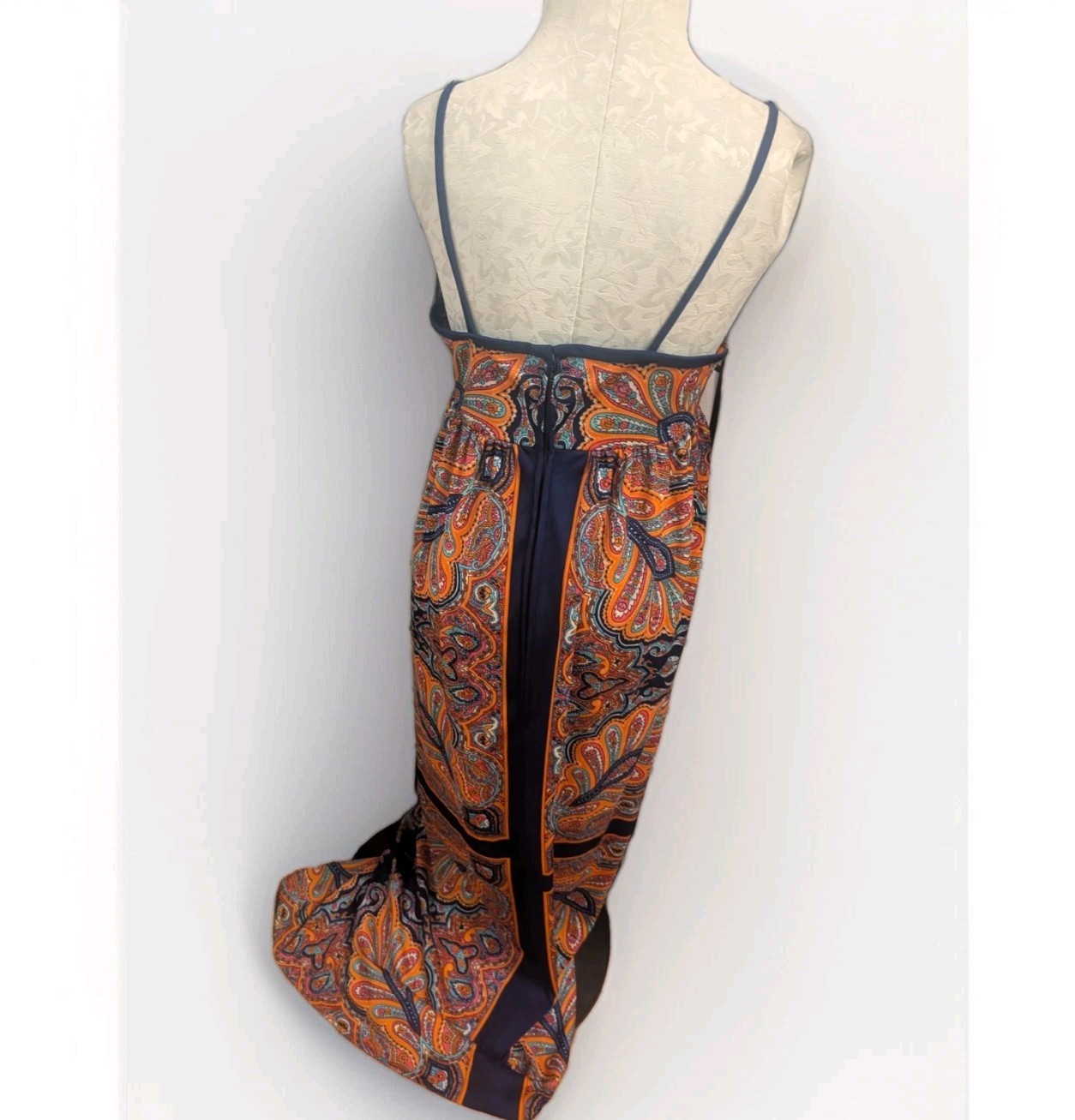 Vintage J Harlan 70s Maxi Dress Empire Waist Size M-L Psychedelic sundress boho