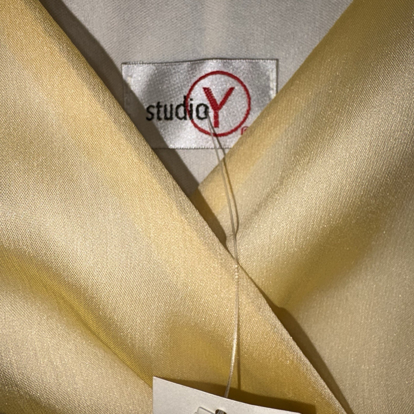 VTG Studio Y Yellow Chiffon Midi Tie Dress Size 13/14 Fairy Boho Ethereal Y2K