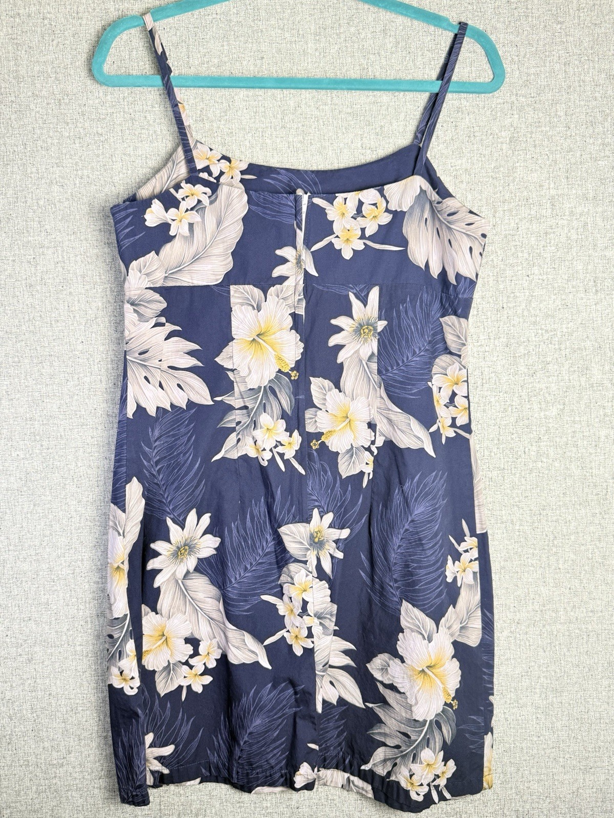 Vintage Hawaiian Blue Floral Strappy Dress w/Shirt Hibiscus Pacific Legend MED/L