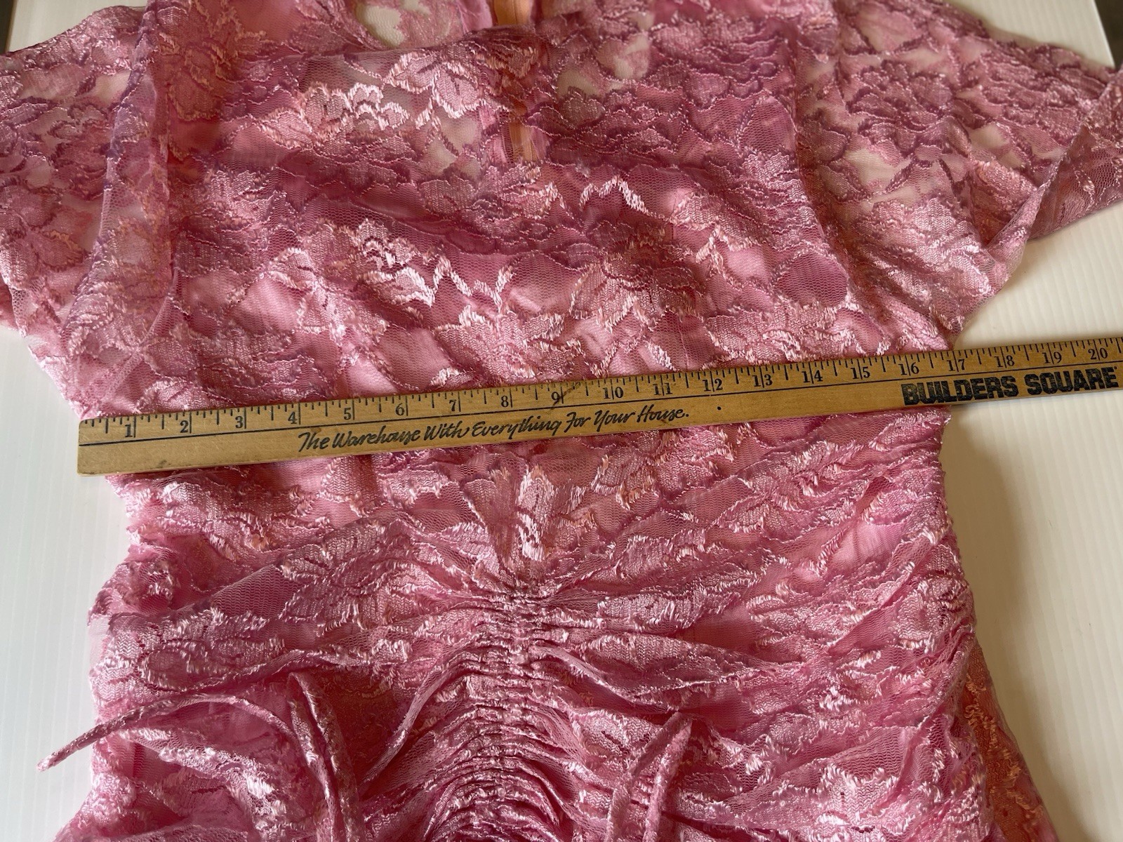 Vintage Pink Lace 1980s Special Occasion Prom Handmade