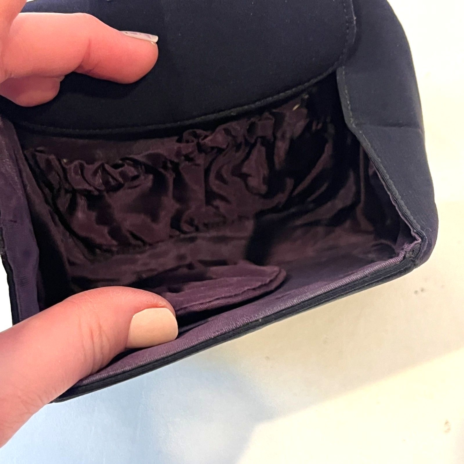 Vintage Deep Purple Plum Handbag Hand Strap Matching Coin Purse 50’s